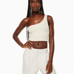 Aritzia Babaton Sculpt Knit One Shoulder Cropped Tank